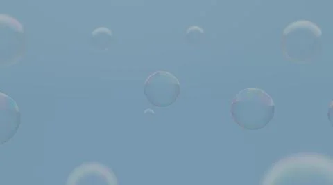 Rendered bubbles on blue background Stock Illustration