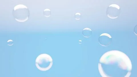 Rendered Bubbles Lightblue Gradient Background Stock Illustration