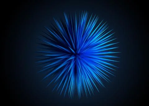 Rendered design element abstract 3D sharp object on the dark background Stock Illustration