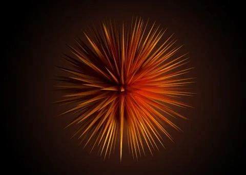 Rendered design element abstract 3D sharp object on the dark background Illustrazione stock