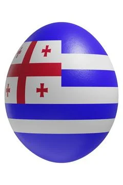 Rendered easter egg with a flag of Ajaria on the surface. Stock Illustration