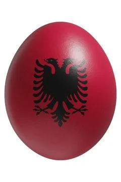 Rendered easter egg with a flag of Albania on the surface. Stock Illustration