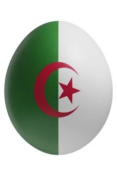 Rendered easter egg with a flag of Algeria on the surface. Stock Illustration