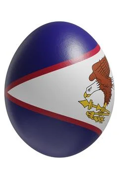 Rendered easter egg with a flag of American Samoa on the surface. Stock Illustration