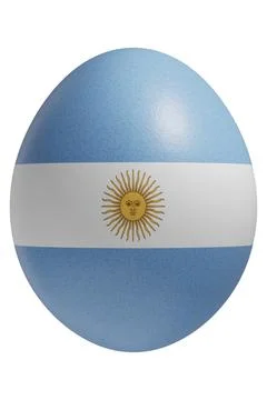 Rendered easter egg with a flag of Argentina on the surface. Stock Illustration