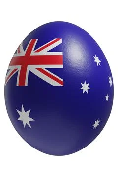 Rendered easter egg with a flag of Australia on the surface. Stock Illustration
