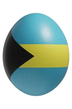 Rendered easter egg with a flag of Bahamas on the surface. Illustrazione stock