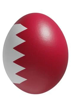 Rendered easter egg with a flag of Bahrain on the surface. Stock Illustration