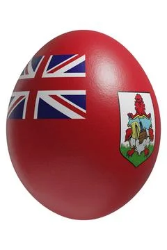 Rendered easter egg with a flag of Bermuda on the surface. Stock Illustration