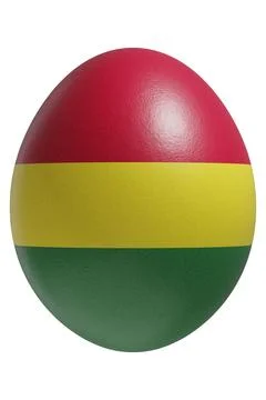 Rendered easter egg with a flag of Bolivia on the surface. Stock Illustration