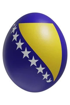 Rendered easter egg with a flag of Bosnia and Herzegovina on the surface. Stock Illustration