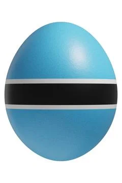 Rendered easter egg with a flag of Botswana on the surface. Stock Illustration