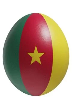 Rendered easter egg with a flag of Cameroon on the surface. Stock Illustration
