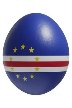 Rendered easter egg with a flag of Cape Verde on the surface. Stock Illustration