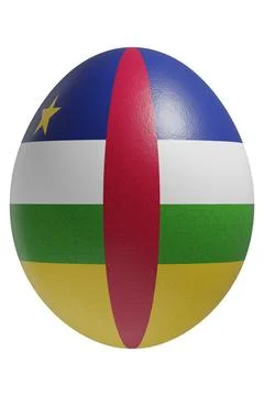 Rendered easter egg with a flag of Central African Republic on the surface. Stock Illustration