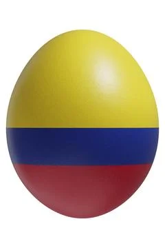 Rendered easter egg with a flag of Colombia on the surface. Stock Illustration