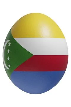 Rendered easter egg with a flag of Comoros on the surface. 스톡 일러스트