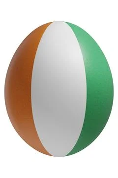 Rendered easter egg with a flag of the Cote d'Ivoire on the surface. Stock Illustration