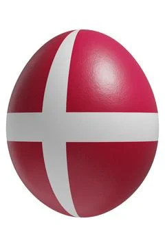 Rendered easter egg with a flag of Denmark on the surface. Stock Illustration