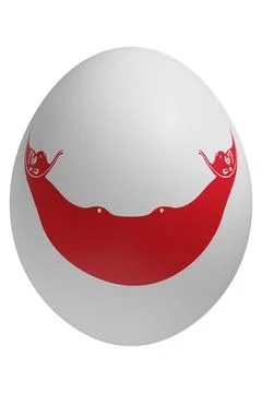 Rendered easter egg with a flag of the Easter Island on the surface. Stock Illustration