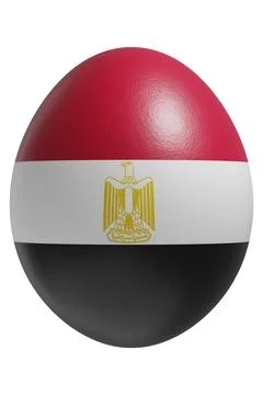 Rendered easter egg with a flag of Egypt on the surface. Stock Illustration