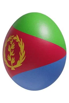 Rendered easter egg with a flag of Eritrea on the surface. Stock Illustration