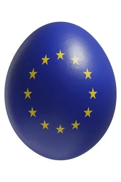 Rendered easter egg with a flag of the European Union on the surface. Stock Illustration