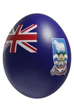 Rendered easter egg with a flag of the Falkland Islands on the surface. Stock Illustration