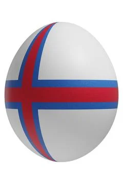 Rendered easter egg with a flag of Faroe Islands on the surface. Stock Illustration
