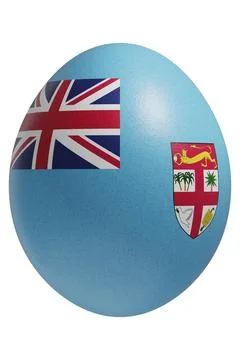 Rendered easter egg with a flag of Fiji on the surface. Stock Illustration