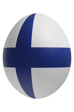 Rendered easter egg with a flag of Finland on the surface. Stock Illustration