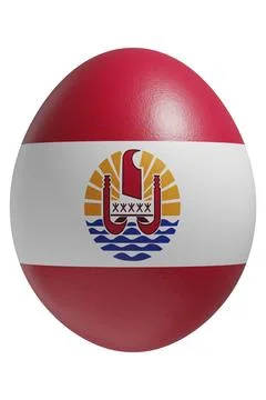 Rendered easter egg with a flag of French Polynesia on the surface. Stock Illustration