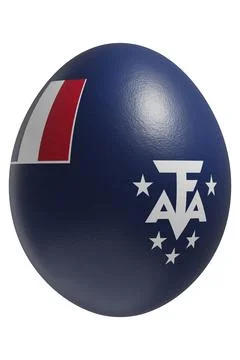 Rendered easter egg with a flag of the French Southern and Antarctic Lands .. Stock Illustration