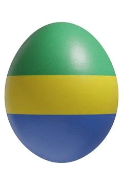 Rendered easter egg with a flag of Gabon on the surface. 스톡 일러스트