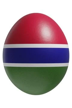 Rendered easter egg with a flag of Gambia on the surface. Stockillustratie