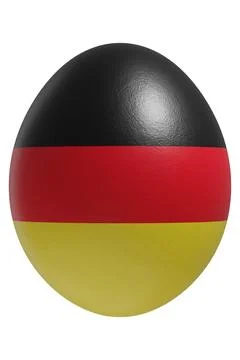 Rendered easter egg with a flag of Germany on the surface. Stock Illustration