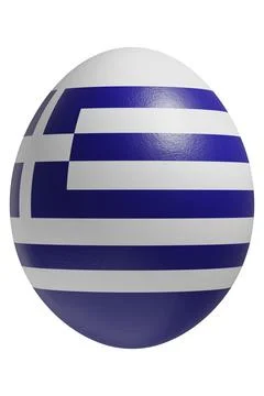 Rendered easter egg with a flag of Greece on the surface. Stock Illustration
