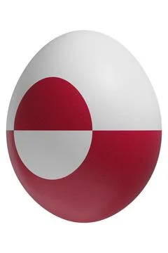 Rendered easter egg with a flag of Greenland on the surface. 스톡 일러스트