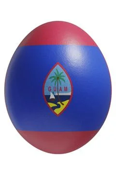 Rendered easter egg with a flag of Guam on the surface. Stock Illustration