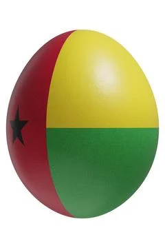 Rendered easter egg with a flag of Guinea-Bissau on the surface. Stock Illustration