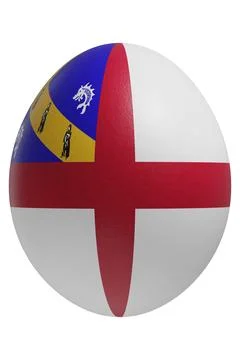 Rendered easter egg with a flag of Herm on the surface. Stock Illustration