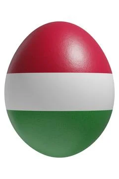 Rendered easter egg with a flag of Hungary on the surface. Stock Illustration