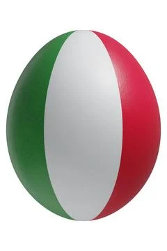 Rendered easter egg with a flag of Italy on the surface. Stock Illustration