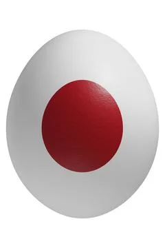 Rendered easter egg with a flag of Japan on the surface. Stock Illustration