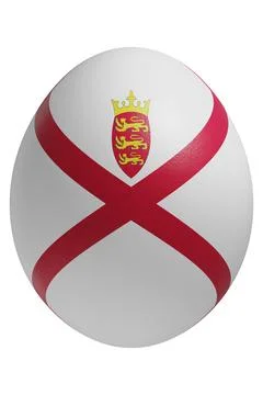 Rendered easter egg with a flag of Jersey on the surface. 스톡 일러스트