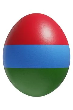 Rendered easter egg with a flag of Karelia on the surface. Stock Illustration