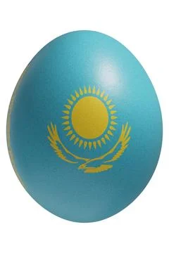 Rendered easter egg with a flag of Kazakhstan on the surface. Stock Illustration