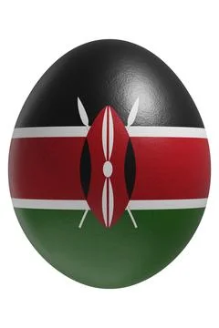 Rendered easter egg with a flag of Kenya on the surface. Stock Illustration