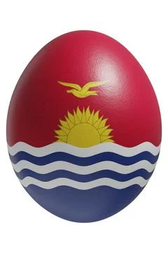 Rendered easter egg with a flag of Kiribati on the surface. Stock Illustration