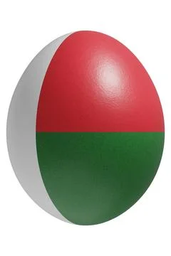 Rendered easter egg with a flag of Madagascar on the surface. Stock Illustration